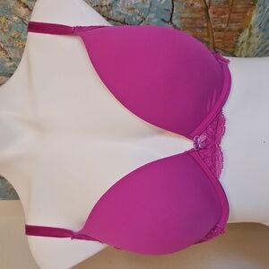 VS 38D Dream Angels Pushup Lace Bra Purple Vintage